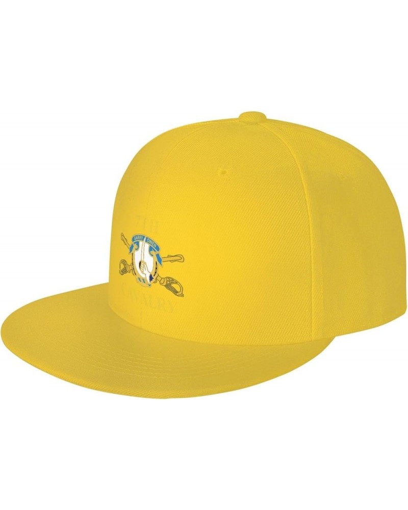 7th Cavalry Flag Denim Hats Cowboy Knit hat Fisherman's hat Baseball Caps Yellow $15.54 Baseball Caps