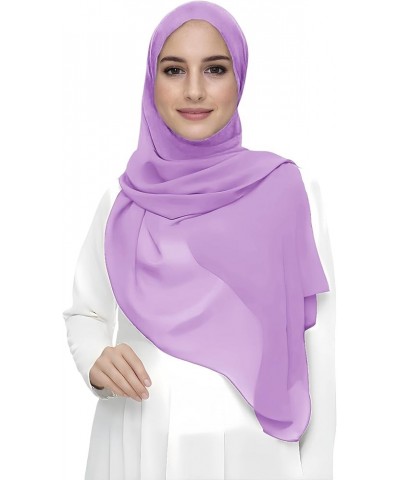 Premium Chiffon Hijab Head Scarf Shawl Wrap for Muslim Women Lightweight Lavender $7.64 Scarves