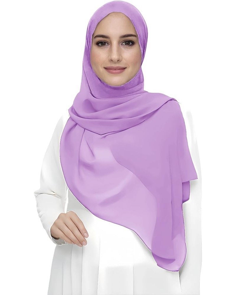 Premium Chiffon Hijab Head Scarf Shawl Wrap for Muslim Women Lightweight Lavender $7.64 Scarves