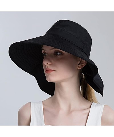 Sun Hat Womens Women Snap Fastener Hat Protection Visors Bucket Hat Sunscreen Fisherman Hats Outdoors Fishing Cap P Black 56-...