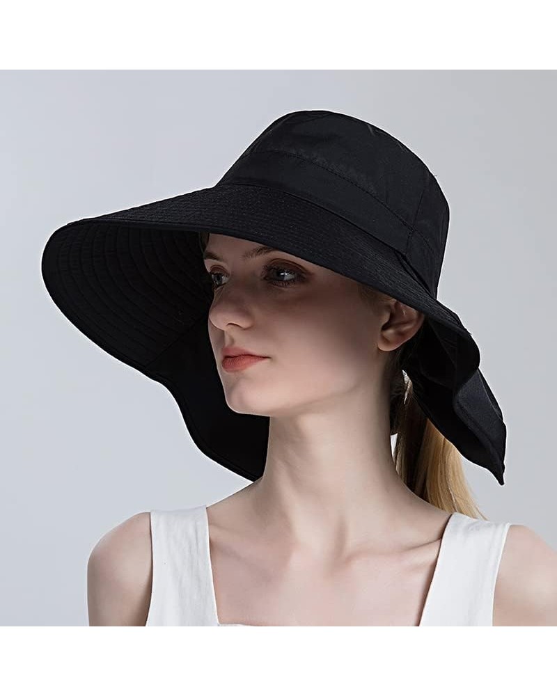 Sun Hat Womens Women Snap Fastener Hat Protection Visors Bucket Hat Sunscreen Fisherman Hats Outdoors Fishing Cap P Black 56-...