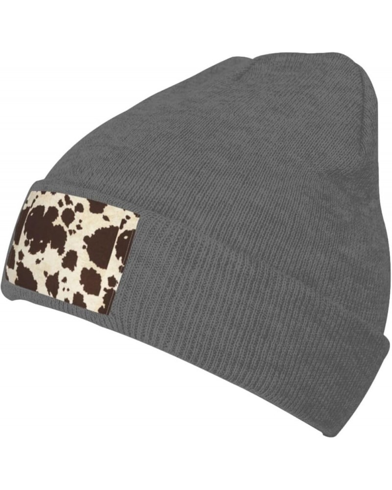 Cow Fur Print Print Unisex Knit Beanie Hat Adults Stretch Knitted Skull Cap Winter Warm Hats Outdoor Deep Heather $9.33 Skull...