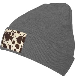 Cow Fur Print Print Unisex Knit Beanie Hat Adults Stretch Knitted Skull Cap Winter Warm Hats Outdoor Deep Heather $9.33 Skull...