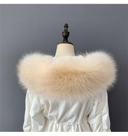 Faux Fur Collar Scarf for Women Men Black Fur Scarves Neck Warmer for Spring Fall Winter Jacket Beige Raccoon $9.44 Scarves