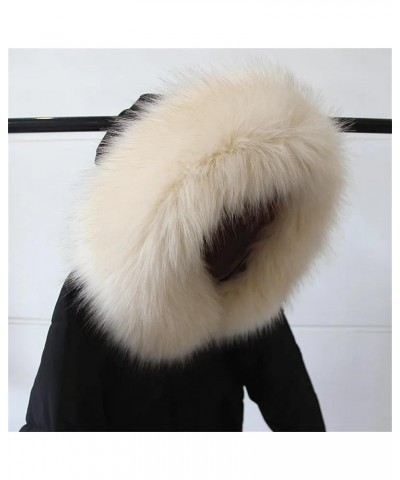 Faux Fur Collar Scarf for Women Men Black Fur Scarves Neck Warmer for Spring Fall Winter Jacket Beige Raccoon $9.44 Scarves