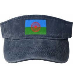 Flag of The Romani People Sun Hat Sun Visor Hats for Women Men Baseball Cap Golf Hats Navy Blue $12.07 Sun Hats