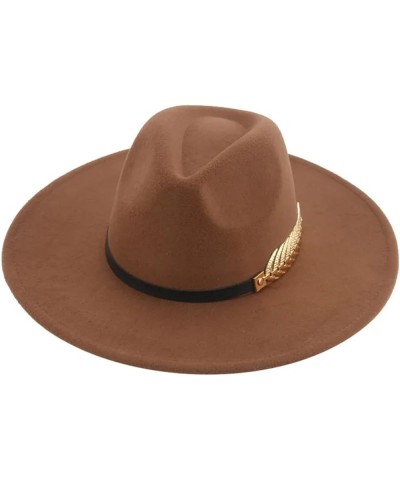 Hat Fedoras Hats for Women Men Felted Solid Big Brim 9.5cm Band Casual Formal Luxury Outdoor Khaki Camel Hats (Color : Lavend...