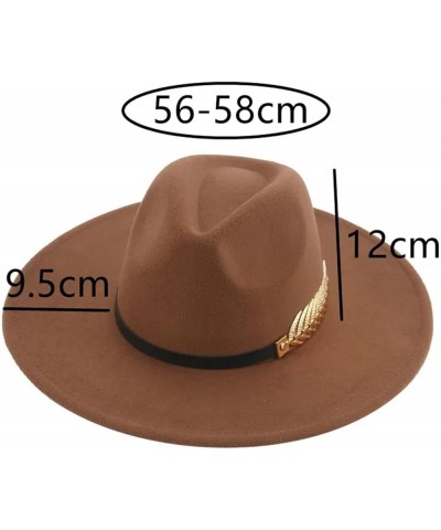 Hat Fedoras Hats for Women Men Felted Solid Big Brim 9.5cm Band Casual Formal Luxury Outdoor Khaki Camel Hats (Color : Lavend...