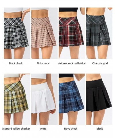 Women's Pleated Skirt with Comfy Casual Stretchy Band Plaid Sports Skirt Outdoor Running Tennis Culottes Yoga, X-Small $11.19...