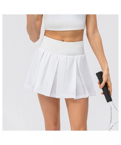 Women's Pleated Skirt with Comfy Casual Stretchy Band Plaid Sports Skirt Outdoor Running Tennis Culottes Yoga, X-Small $11.19...