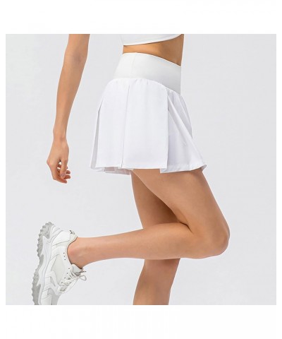 Women's Pleated Skirt with Comfy Casual Stretchy Band Plaid Sports Skirt Outdoor Running Tennis Culottes Yoga, X-Small $11.19...