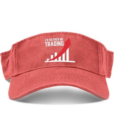 I'd Rather be Trading Hat Sun Visors for Adult Sun Visor Hats Uv ion Running Caps Saffron $10.38 Sun Hats