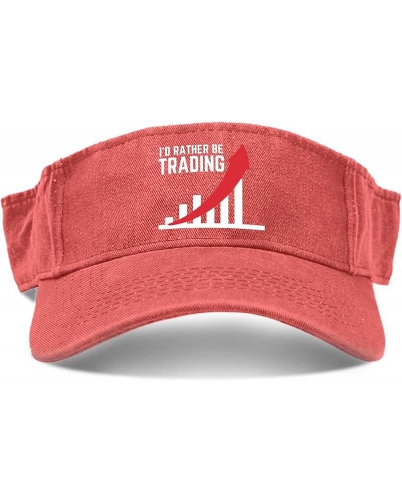 I'd Rather be Trading Hat Sun Visors for Adult Sun Visor Hats Uv ion Running Caps Saffron $10.38 Sun Hats