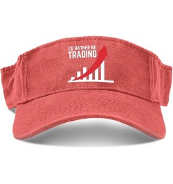 I'd Rather be Trading Hat Sun Visors for Adult Sun Visor Hats Uv ion Running Caps Saffron $10.38 Sun Hats