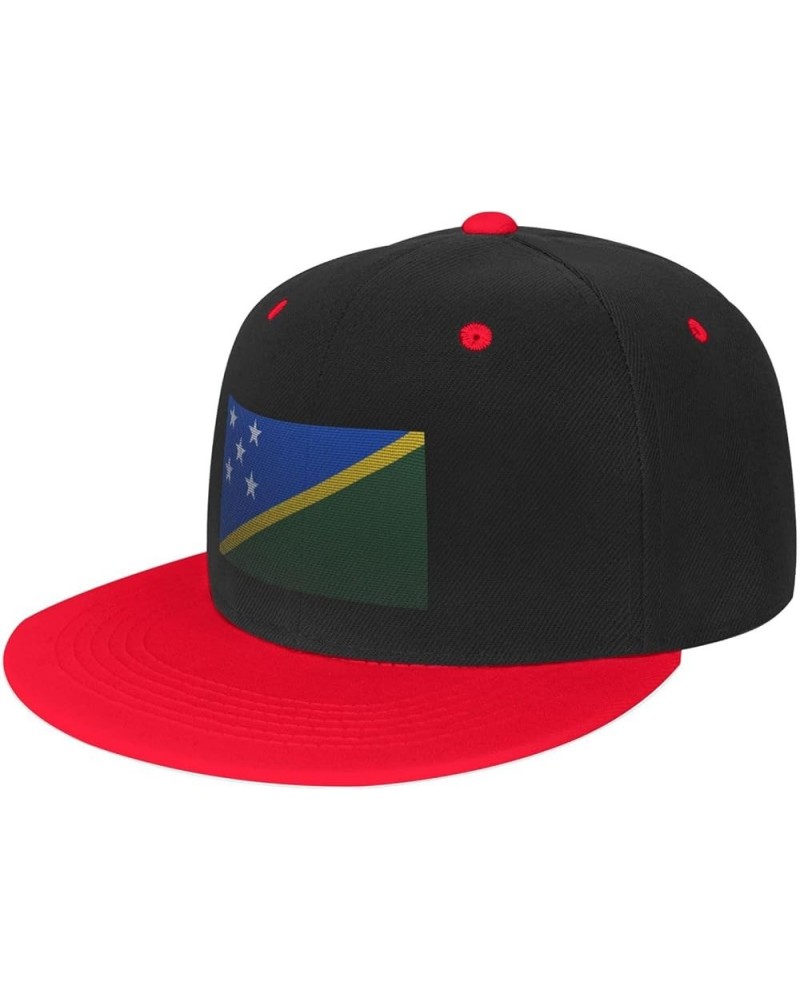 Flag of The Solomon Islands Knitting Effect Baseball Cap for Men Women Snapback Hat Adjustable Flat Bill Hats Red $14.58 Base...