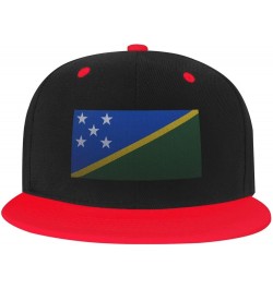 Flag of The Solomon Islands Knitting Effect Baseball Cap for Men Women Snapback Hat Adjustable Flat Bill Hats Red $14.58 Base...