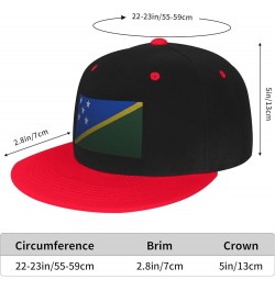 Flag of The Solomon Islands Knitting Effect Baseball Cap for Men Women Snapback Hat Adjustable Flat Bill Hats Red $14.58 Base...