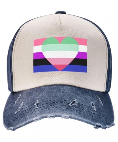 Genderfluid Abrosexual Pride Flag Upgrade Your Style with Funny Adjustable Cotton Baseball Caps for Men and Women Navy Blue $...