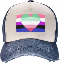 Genderfluid Abrosexual Pride Flag Upgrade Your Style with Funny Adjustable Cotton Baseball Caps for Men and Women Navy Blue $...