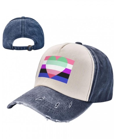 Genderfluid Abrosexual Pride Flag Upgrade Your Style with Funny Adjustable Cotton Baseball Caps for Men and Women Navy Blue $...