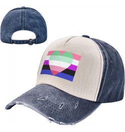 Genderfluid Abrosexual Pride Flag Upgrade Your Style with Funny Adjustable Cotton Baseball Caps for Men and Women Navy Blue $...