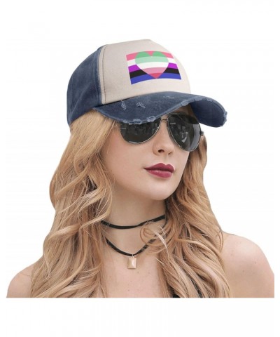 Genderfluid Abrosexual Pride Flag Upgrade Your Style with Funny Adjustable Cotton Baseball Caps for Men and Women Navy Blue $...