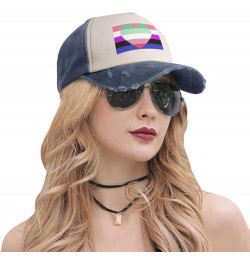 Genderfluid Abrosexual Pride Flag Upgrade Your Style with Funny Adjustable Cotton Baseball Caps for Men and Women Navy Blue $...