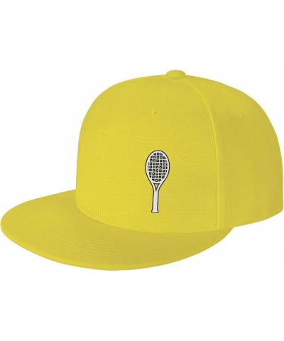 Tennis Racket Hat for Men Women, Adjustable Baseball Cap Yellow $12.53 Baseball Caps