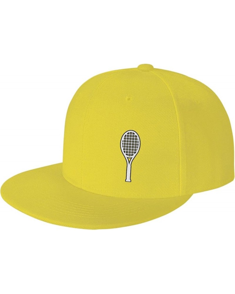 Tennis Racket Hat for Men Women, Adjustable Baseball Cap Yellow $12.53 Baseball Caps