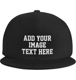 Custom Hat Your Design Here Add Your Name Text Logo Customized Made Flat Bill Hats Black $7.91 Baseball Caps