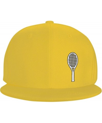 Tennis Racket Hat for Men Women, Adjustable Baseball Cap Yellow $12.53 Baseball Caps