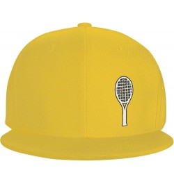 Tennis Racket Hat for Men Women, Adjustable Baseball Cap Yellow $12.53 Baseball Caps