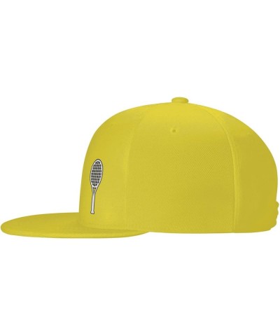 Tennis Racket Hat for Men Women, Adjustable Baseball Cap Yellow $12.53 Baseball Caps