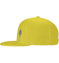 Tennis Racket Hat for Men Women, Adjustable Baseball Cap Yellow $12.53 Baseball Caps