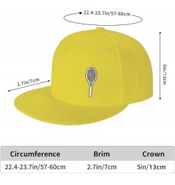 Tennis Racket Hat for Men Women, Adjustable Baseball Cap Yellow $12.53 Baseball Caps