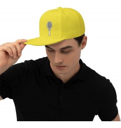 Tennis Racket Hat for Men Women, Adjustable Baseball Cap Yellow $12.53 Baseball Caps