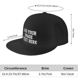 Custom Hat Your Design Here Add Your Name Text Logo Customized Made Flat Bill Hats Black $7.91 Baseball Caps