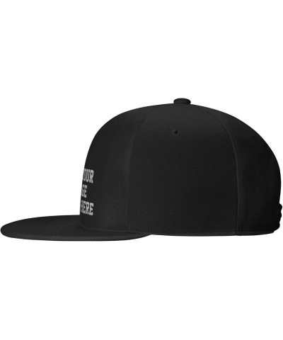 Custom Hat Your Design Here Add Your Name Text Logo Customized Made Flat Bill Hats Black $7.91 Baseball Caps