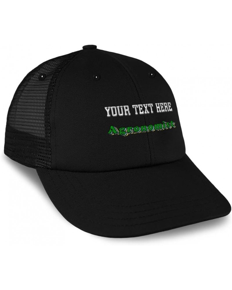 Custom Trucker Hat Baseball Cap Agronomist Production Cotton Soil Dad Hats for Men & Women Black Personalized Text Here $13.1...