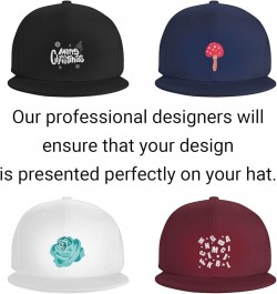 Custom Hat Your Design Here Add Your Name Text Logo Customized Made Flat Bill Hats Black $7.91 Baseball Caps