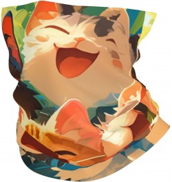 Happy Fun Cats Cartoon Neck Gaiter Balaclava For Women Men Face Mask Bandana Headband Headwear Scarf $16.67 Balaclavas