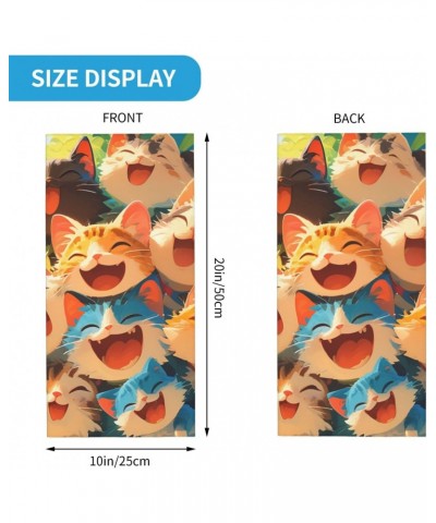 Happy Fun Cats Cartoon Neck Gaiter Balaclava For Women Men Face Mask Bandana Headband Headwear Scarf $16.67 Balaclavas