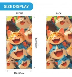 Happy Fun Cats Cartoon Neck Gaiter Balaclava For Women Men Face Mask Bandana Headband Headwear Scarf $16.67 Balaclavas