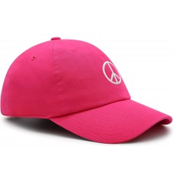 Peace Symbol Premium Dad Hat Embroidered Cotton Baseball Cap White Hot Pink $11.74 Baseball Caps