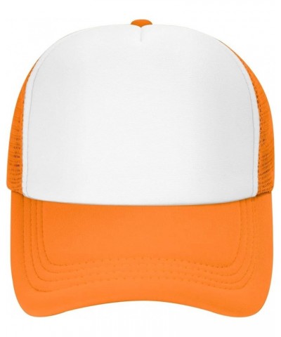 Funny Mesh Mens Trucker Hats Black Orange $12.38 Baseball Caps