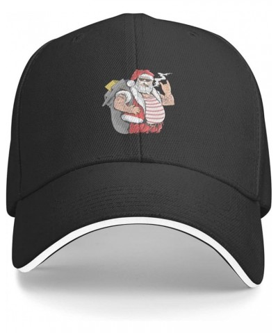 Tattoo Santa Baseball Cap Sandwich Brim Hats for Men Women Adjustable Caps Black $13.77 Baseball Caps