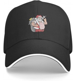 Tattoo Santa Baseball Cap Sandwich Brim Hats for Men Women Adjustable Caps Black $13.77 Baseball Caps