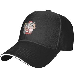 Tattoo Santa Baseball Cap Sandwich Brim Hats for Men Women Adjustable Caps Black $13.77 Baseball Caps