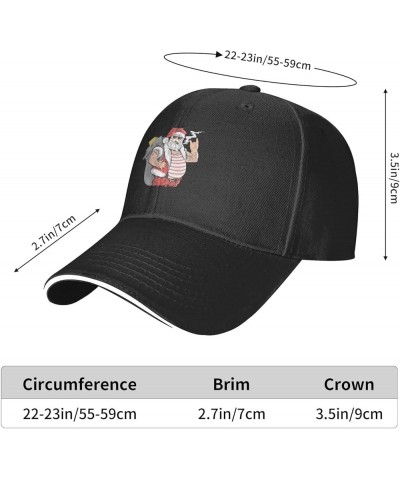 Tattoo Santa Baseball Cap Sandwich Brim Hats for Men Women Adjustable Caps Black $13.77 Baseball Caps