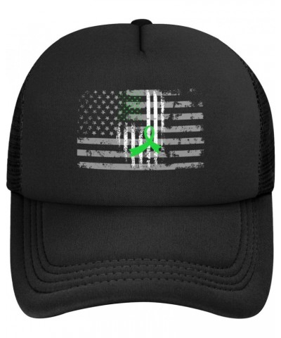 Brain Disabilities Awareness USA American Flag Ribbon Baseball Cap Adjustable Casual Mesh Hats Duck Tongue Hat for Men Women0...